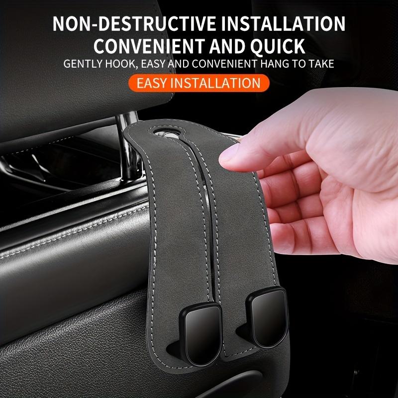 1pcs New car seat back double hook suede multifunctional car rear seat phone holder hook Accessories
