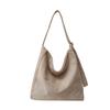 Vintage Versatile Commuter Tote Bag Women's Large Capacity Underarm Bag Suede Shoulder Bag Handbag