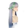 Y2K Synthetic Lolita Cosplay Wig Green Blue Hair for Cosplay Party Long Straight Wigs for Women Blue Green Highlight Dyed Bangs