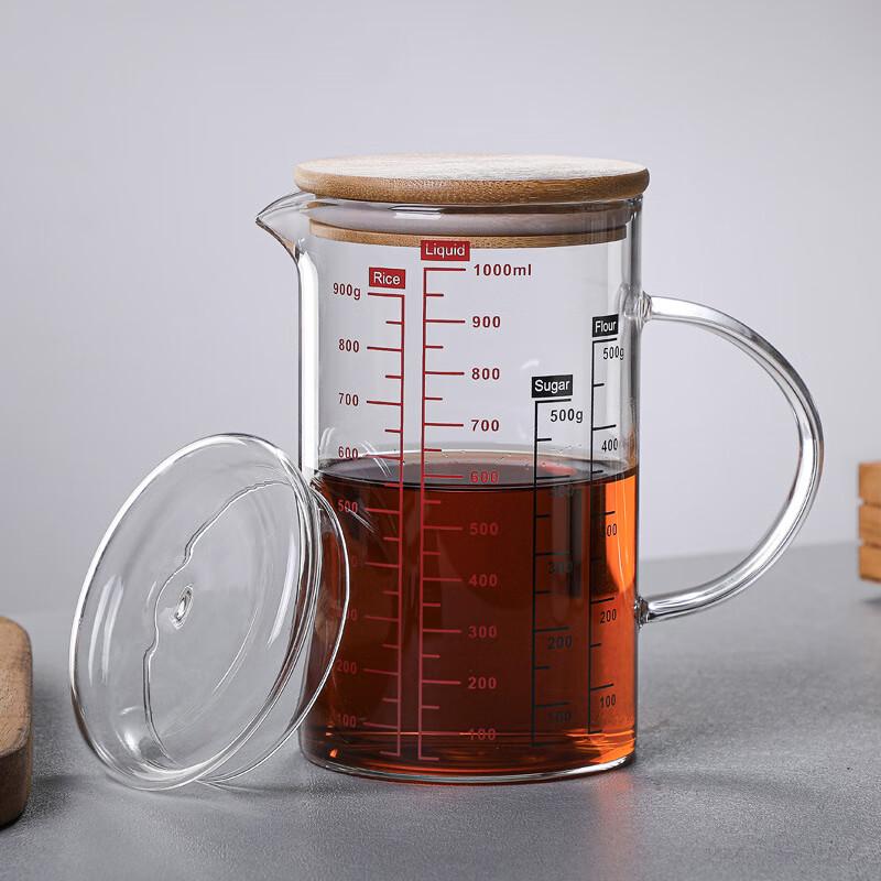 Multi-purpose Glass Measuring Cup with Bamboo Lid