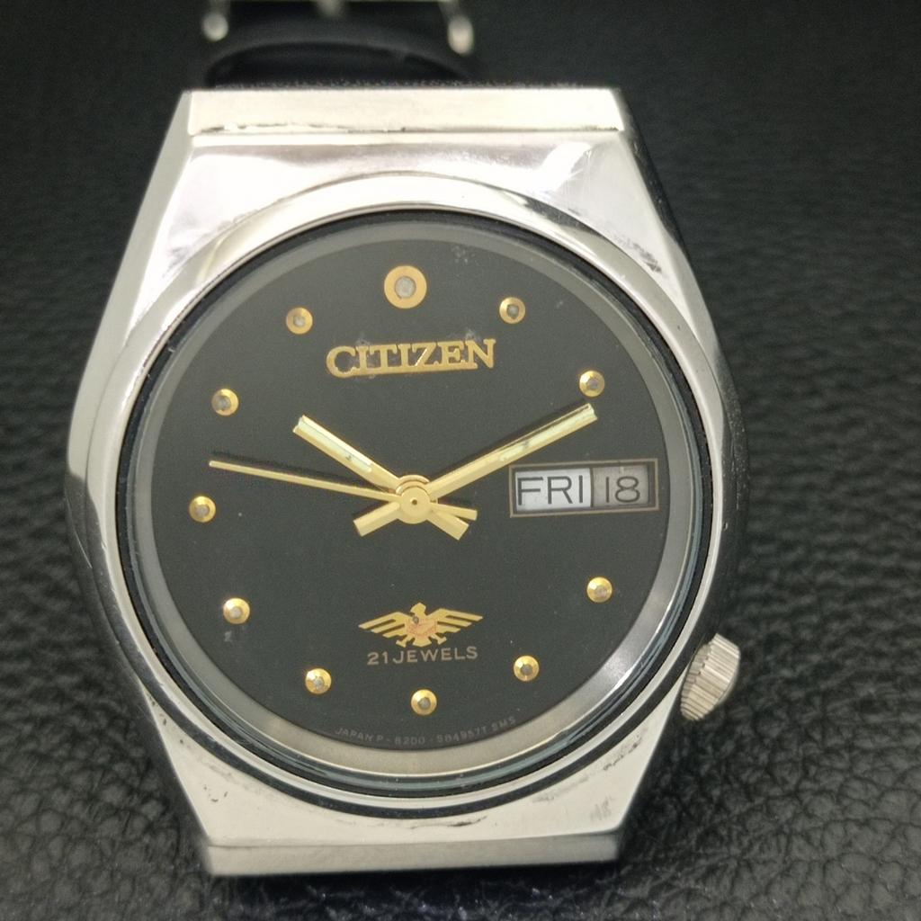 VINTAGE CITIZEN AUTOMATIC 8200 JAPAN MENS ORIGINAL DIAL WATCH A702159-5 R208-a702159
