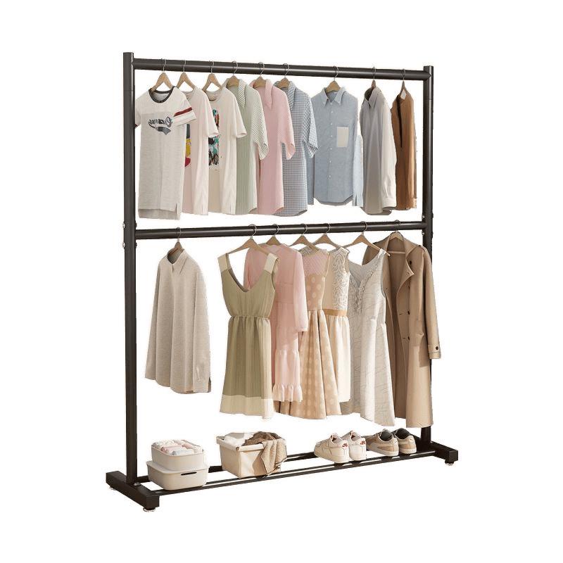 Double Layer Floor Standing Clothes Rack for Bedroom and Balcony