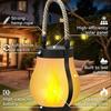 4 Lanternes Solaires Lumières Extérieures Étanche Flamme Dansante pour Décoration de Jardin et de Cour moins