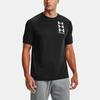 Under Armour Logo Print Round Neck Fitness T-Shirt Men Tops Black 1361504-001