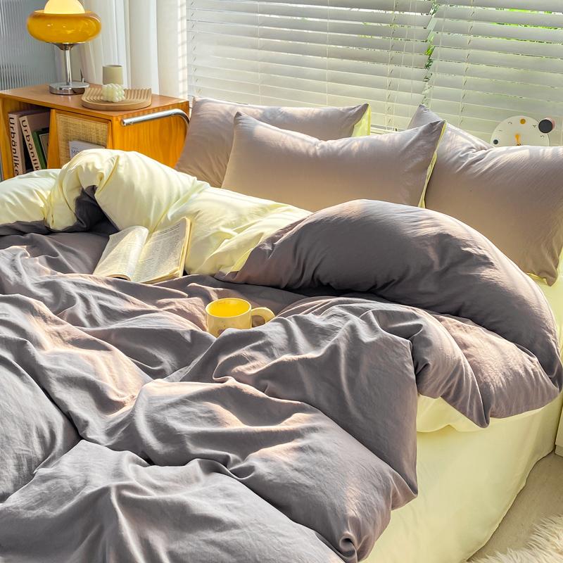 Bedding Comforter Cover Set with Pillowcase Bed Sheet Single Full Bed Linen Quilt Cover Bedding Set with Zipper Queen/King