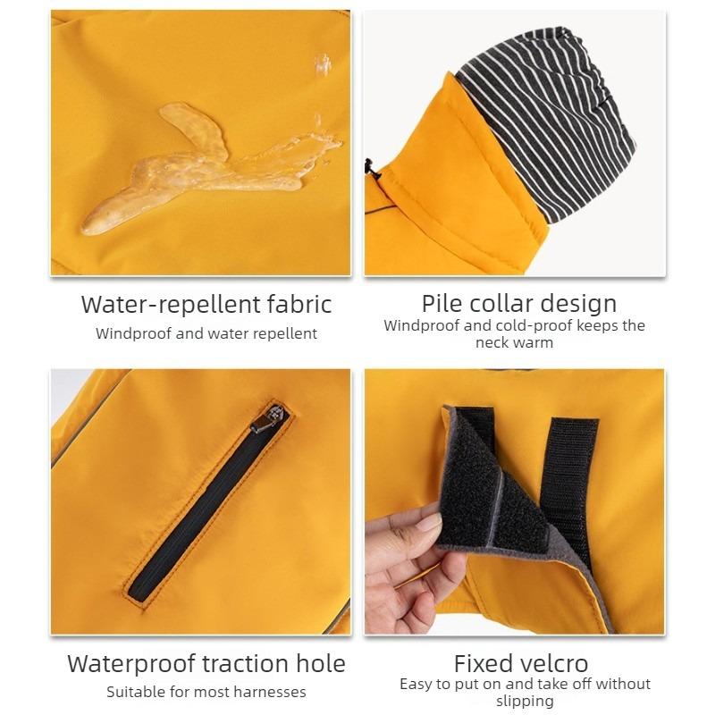 Outdoor Dog Jacket Windproof Waterproof Large Breeds Reflective Adjustable Coat Weimaraner Retriever Winter Warm Pet Clothes