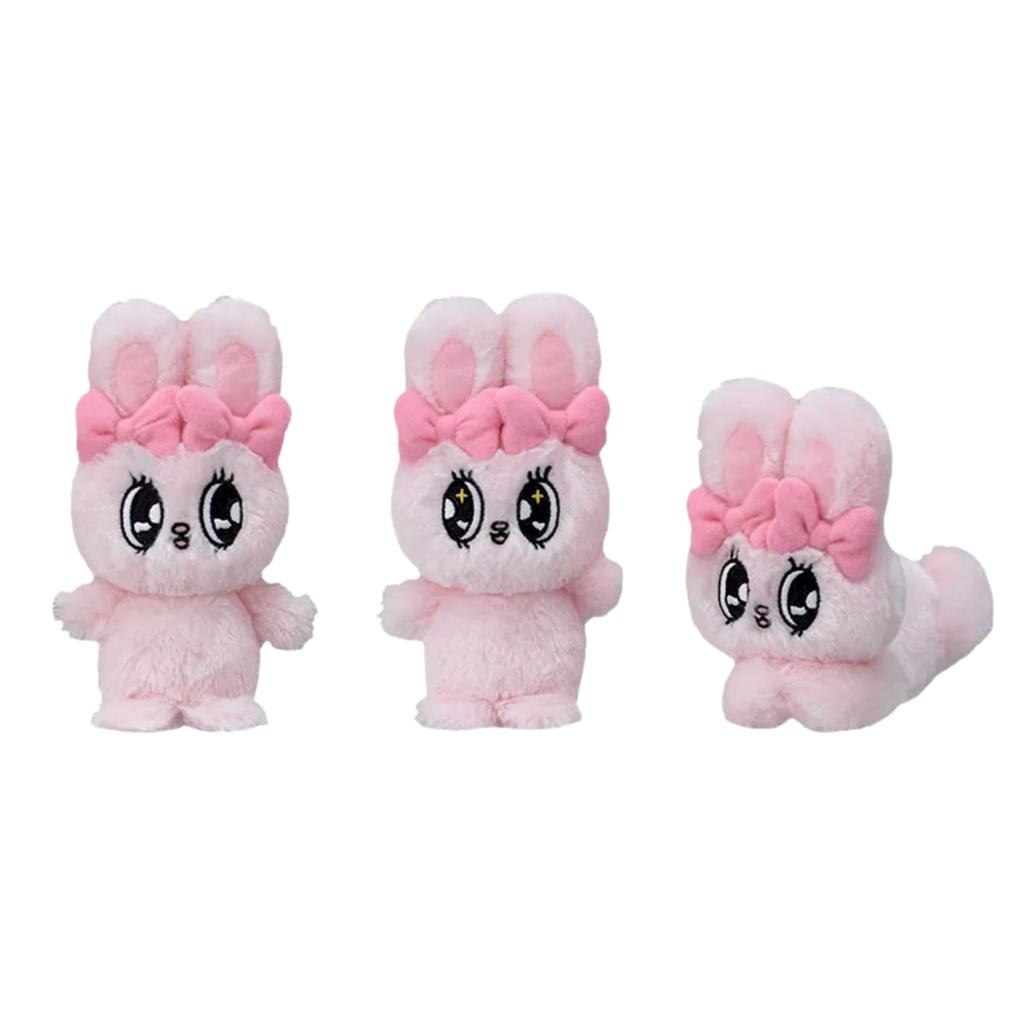 Esther Bunny Fluffy Mascot Plush Toy Set of 3, Approx. 15cm