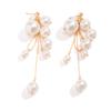 Elegant Simple Imitation Pearl Long Tassel Drop Earrings for Women Wed Bridal Classic Piercing Hanging Earring Aesthetic Jewelry