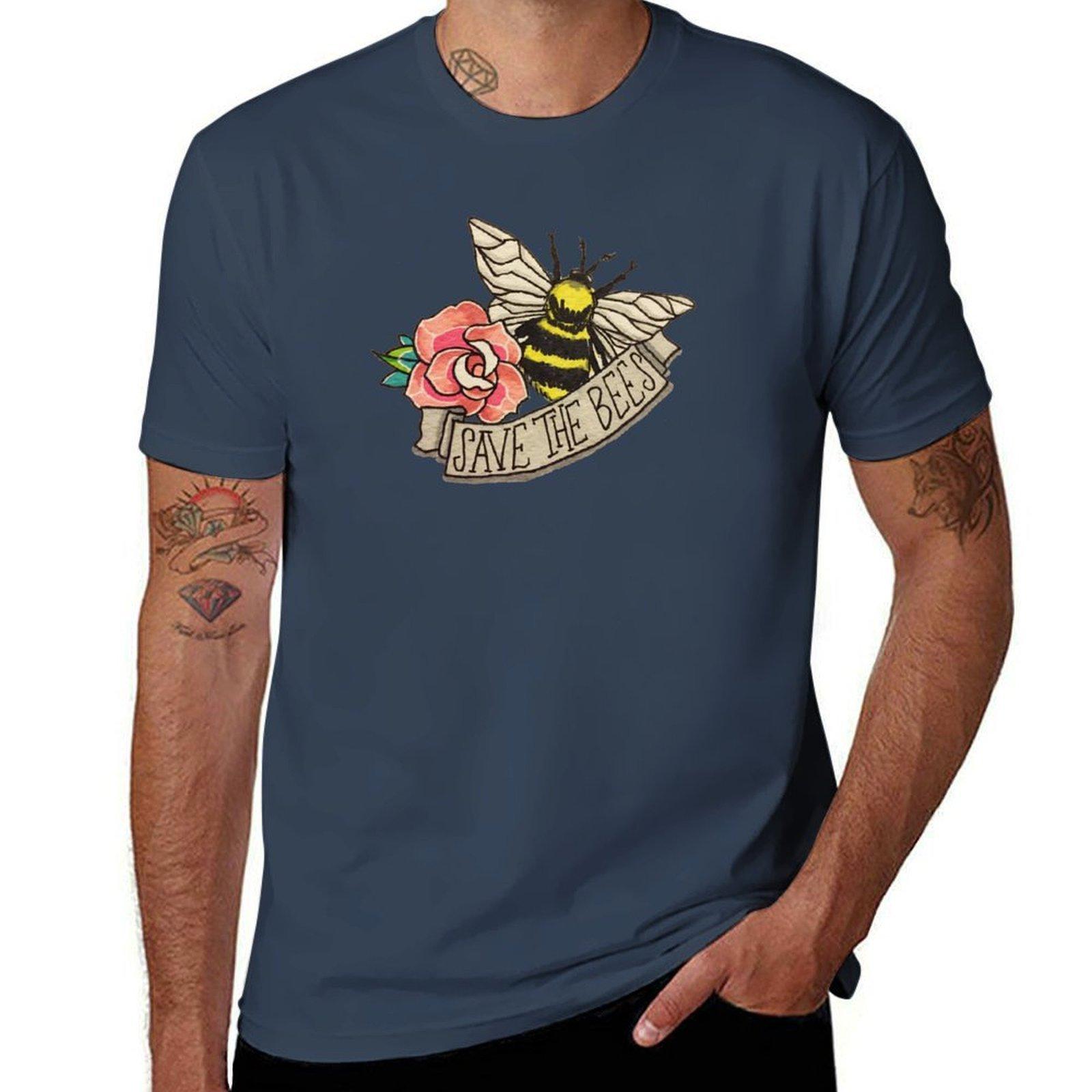 Save The Bees Tshirt Street Art Print Tee Shirt S