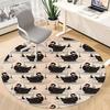 1pc Swan Lake Pattern Office Round Area Rug, Indoor Mat Suitable ForOffice, Under Office Chairs Bedroom Living Room Home Decor, Room Decot045
