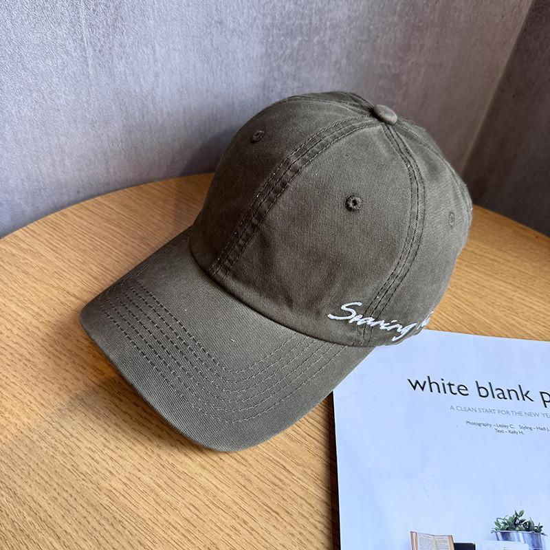 Cotton Embroidered Breathable Letter Cap With Wide Brim Sunshade Sports Outdoor