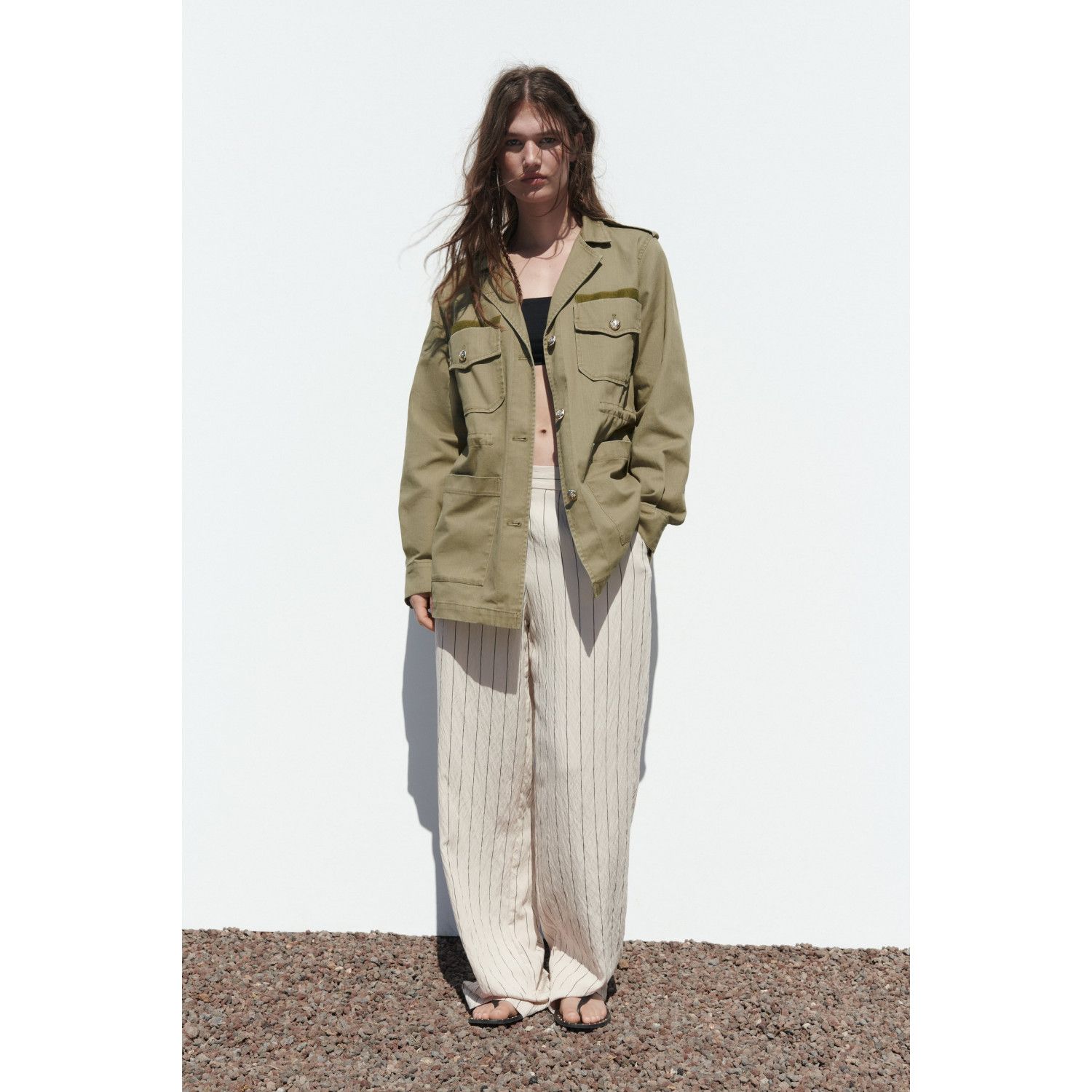 

COTTON OVERSHIRT WITH GOLDEN BUTTONS