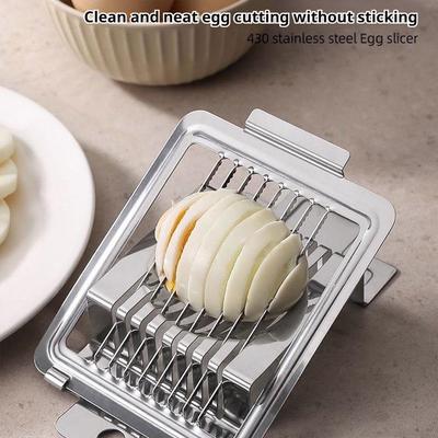 1pcs Stainless Steel Egg Slicer Kitchen Tool Multi Functional Egg Cutter Hard Boiled Egg Preserved Egg Splitter Slicing Device