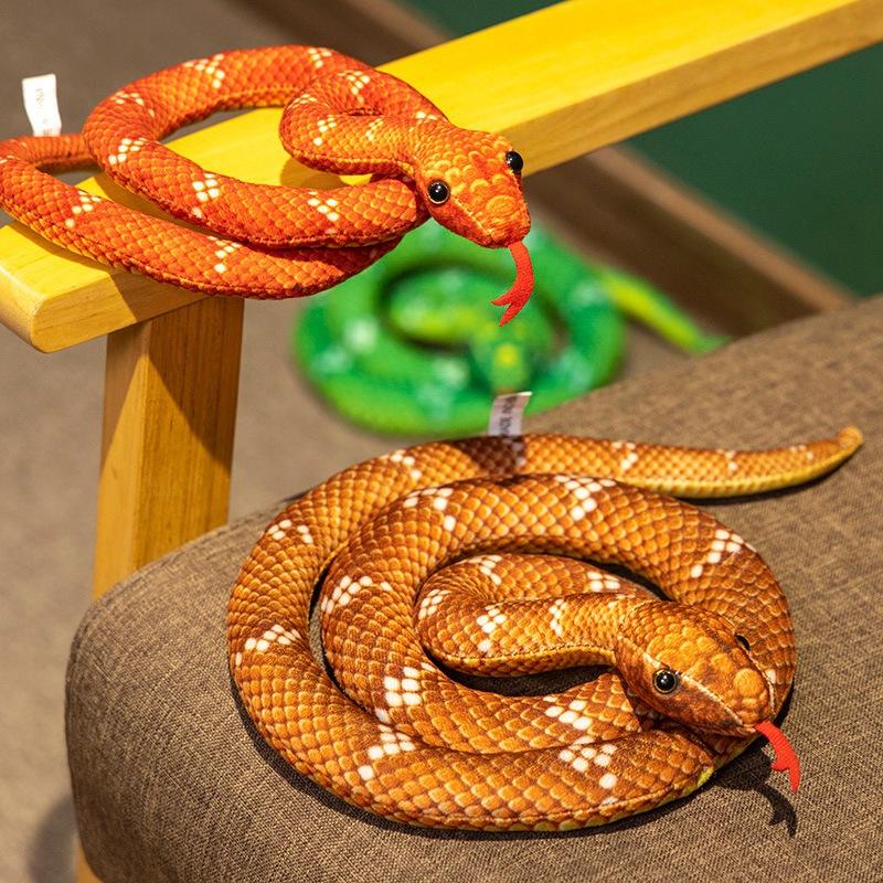 Non-Toxic Children'S Simulated Snake Plush Toy Prank Play Props Creative Cartoon Doll Children Gift Soft Fabric Home Garden Decor