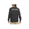 Nike Buchstabenmarkenlogo-Print Rundhals Langarm-T-Shirt Herren Tops Schwarz DJ1141-010