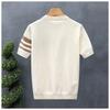 Korean Style Summer Fashion Men's Striped Color O Neck Short Sleeve Breathable Casual Trendy T Shirts
