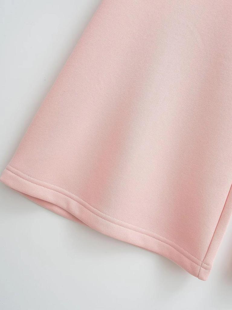 Women's Cotton Flannel Flare Sweatpants - Thickened, Floor-Length, Mid-Low Elastic Waist, Versatile for Autumn and Winter