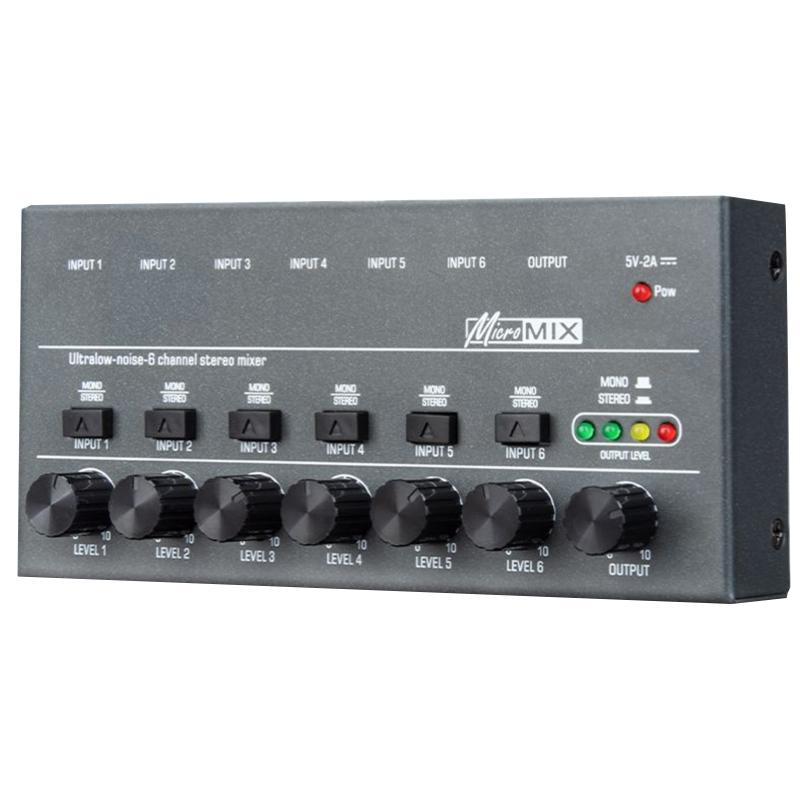 Ultra Compact Audio Mixer KTV Karaok 6 Channel Professional Stereo Sound Mixer Ultra LowNoise 6 Channel Audio Mixer 1