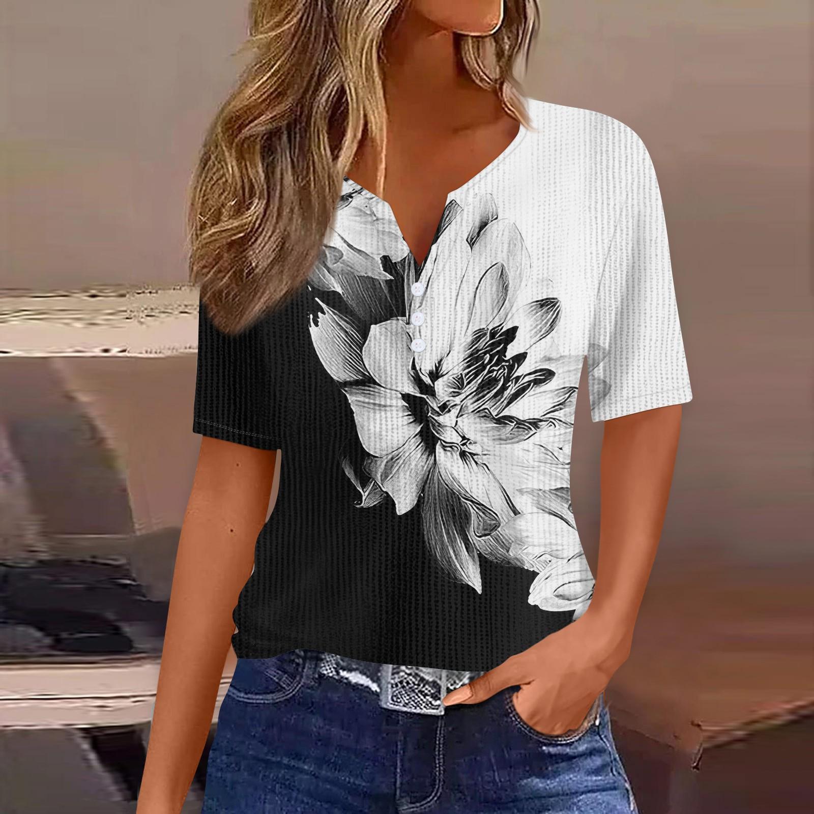 

Футболки для женщин, плиссированные, с V-образным вырезом, нарядные, повседневные блузки с принтом, короткие рукава, летние топы, свободный крой XL белый