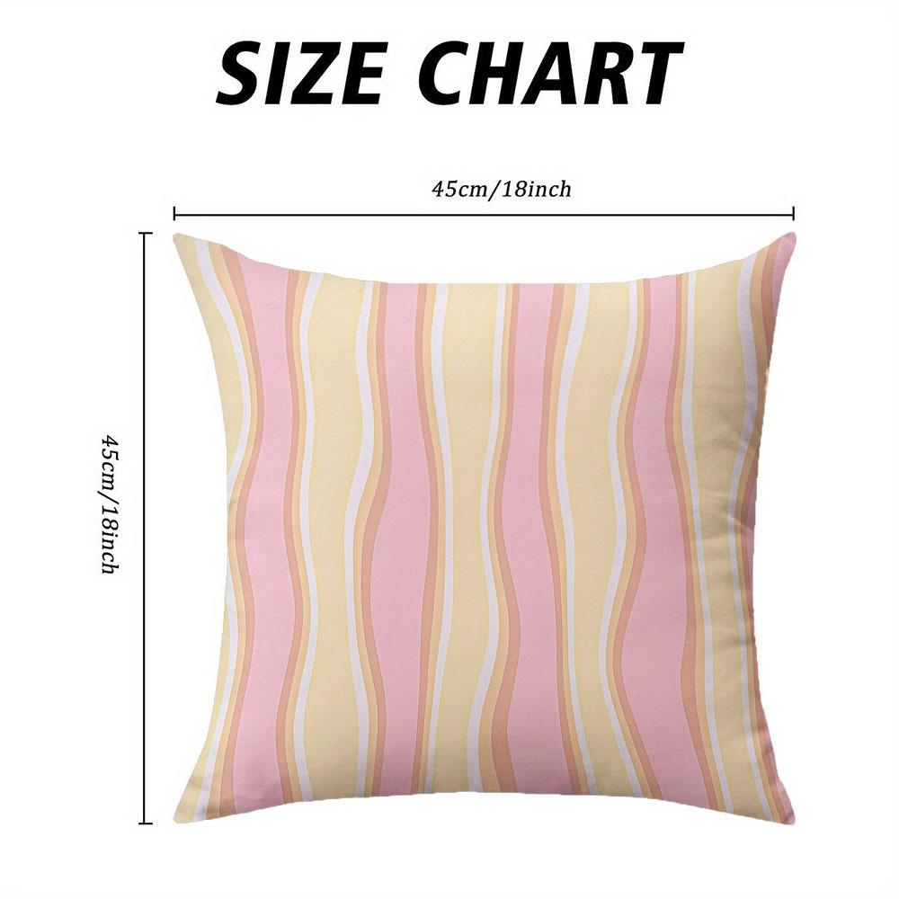 Pink Pastel Wave Charm Square Jacquard Pillow Cover for Sofa Office Waist Cushion Cover Home Decorative Pillowcase