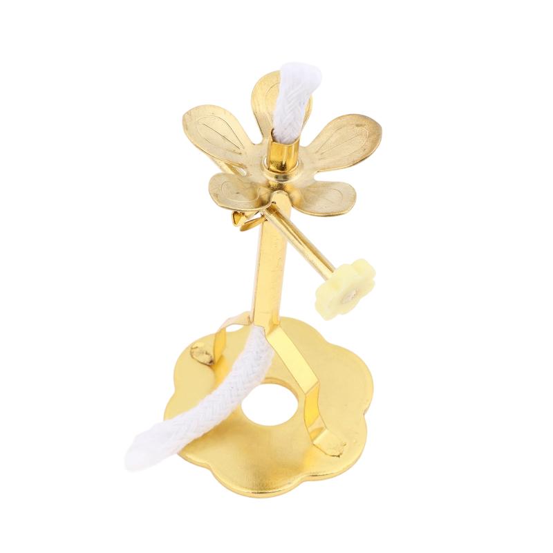 Golden Candle Holder Oil Lamp Wick Holder Butter Wick Lamp Holder With Stand Telescopic Wick Holder Desktop Decor