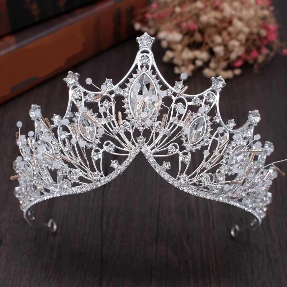 Elegant Princess Crowns Sparkling Rhinestone Diadem Bridal Tiaras  Photoshoot Accessories
