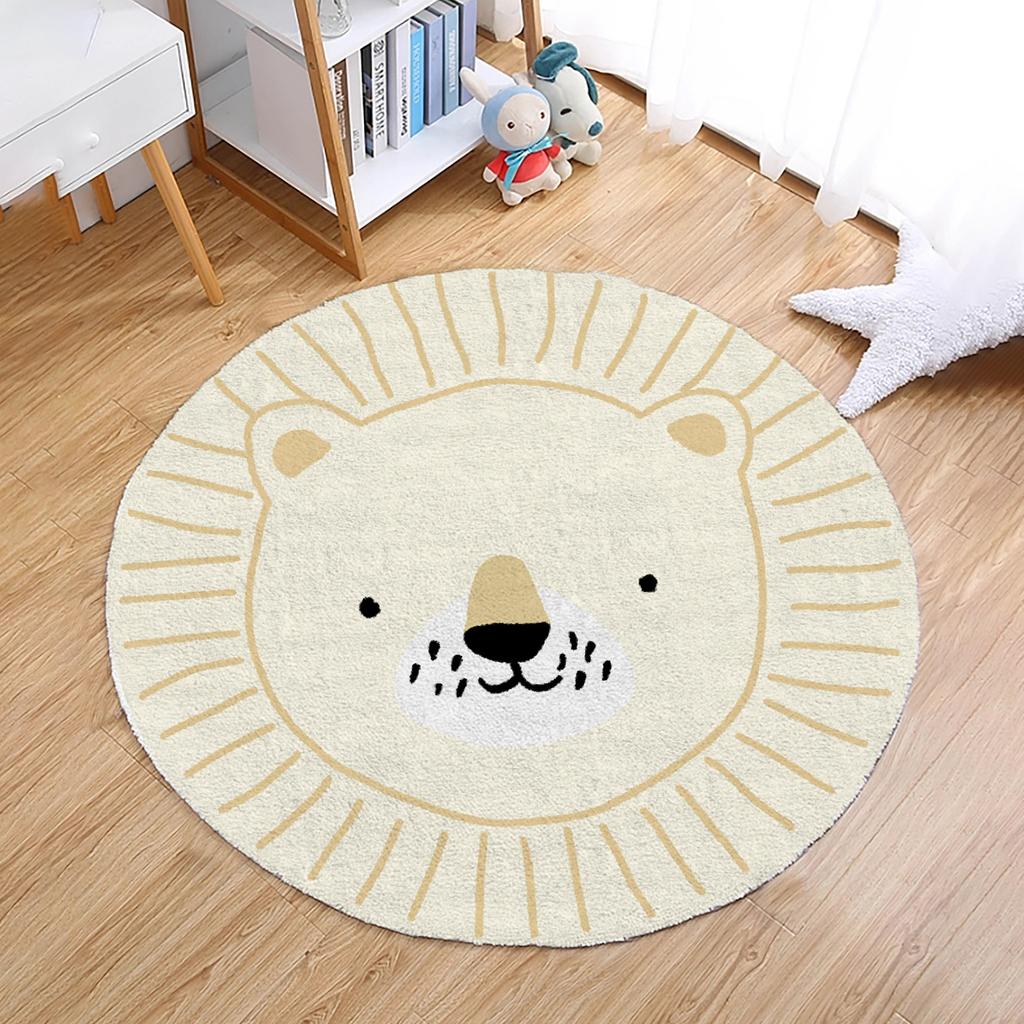 Tappeto Rotondo Camera dei Bambini Sedia Pensile a Cesto Tappetino da Pavimento Cartone Animato Comodino Carino Tappeto Camera da Letto Ragazza