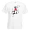 Adults Red Nose Cartoon Cat Funny Animated Feline Toon Unisex White TShirt