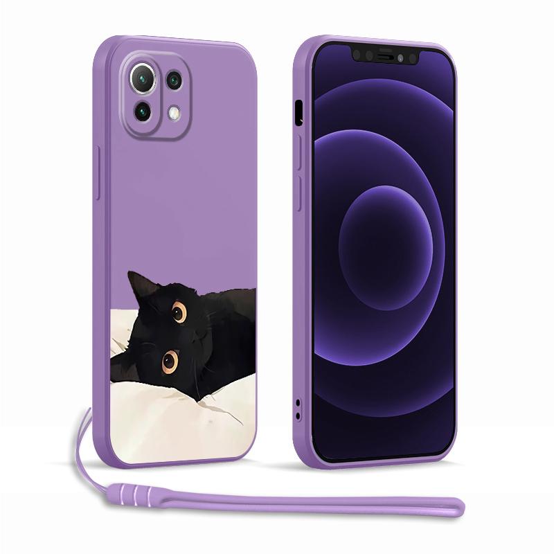 Case for Xiaomi Redmi A1 K60 K40 14C 13C 12C 9 8 10 A2 A3x Phone Cover Cartoon Black Cat Fashion