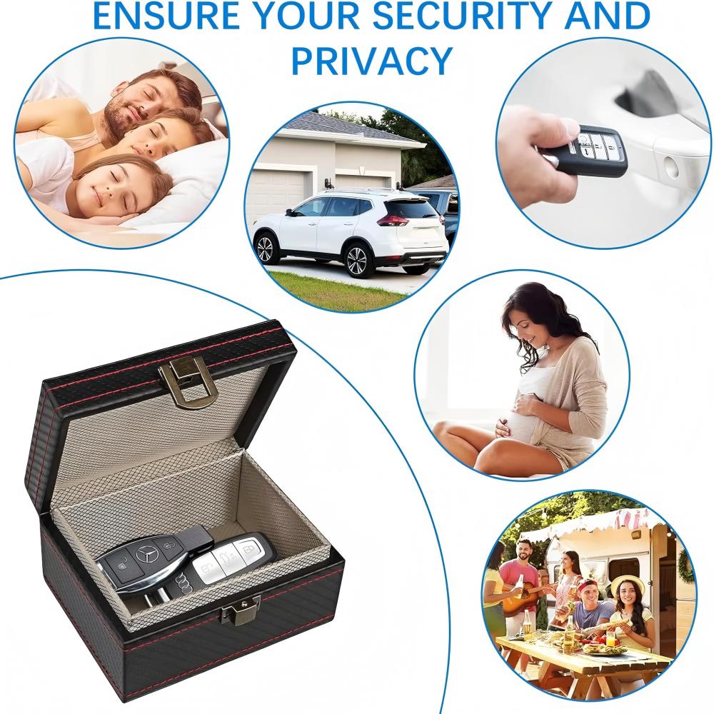 Faraday Bag for Car Keys Signal Blocker Key Fob Protector Anti Theft RFID Shield Pouch for Keyless Entry Vehicle Security