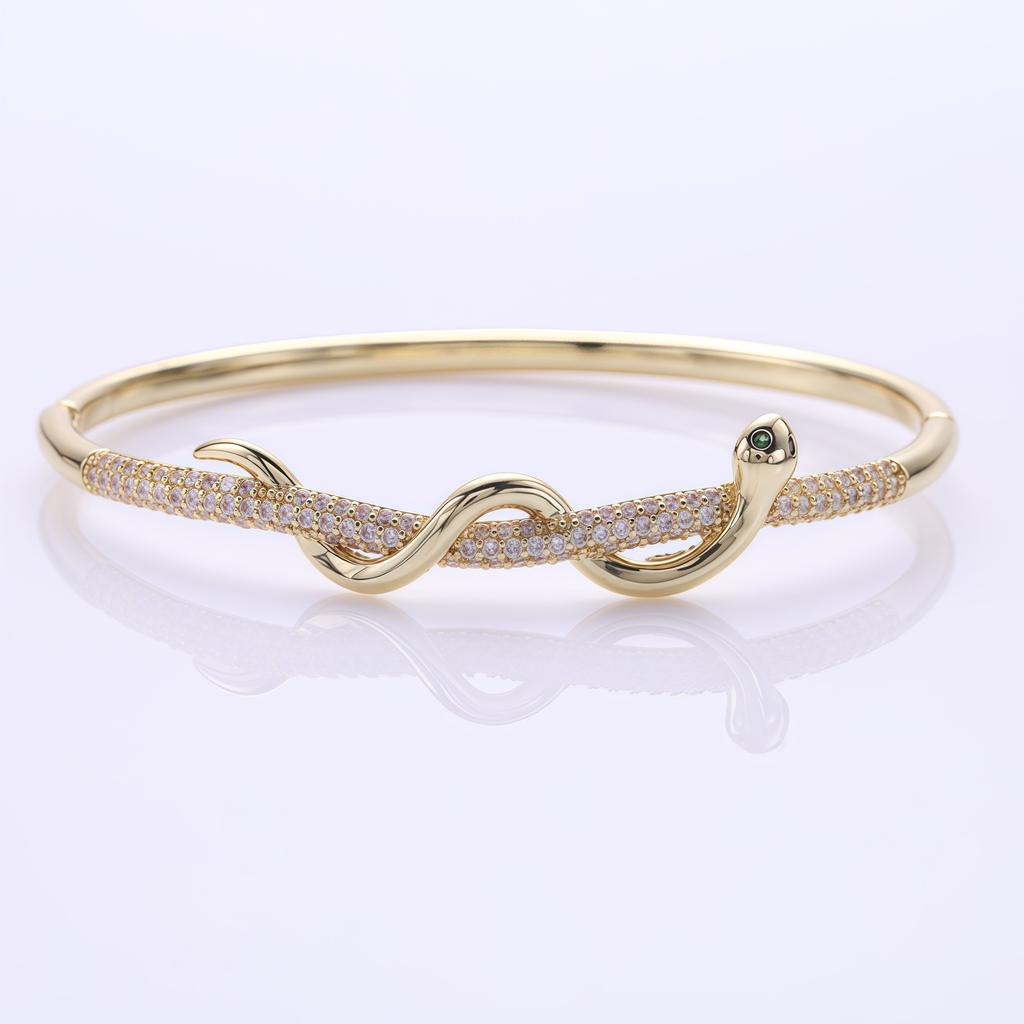 Stone Snake-shaped Bracelet, Simple and Full Design, Light Luxury and High-end, Versatile Commuting Jewelry