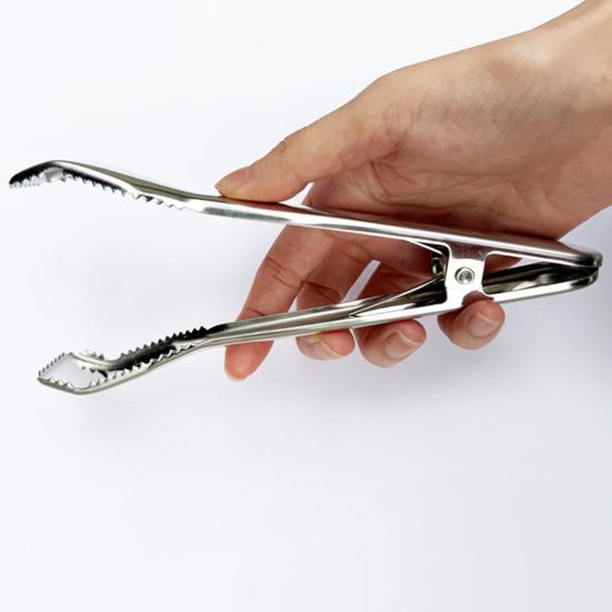 Ice Clamp Stainless Steel Ice Tongs Spring Design with Serrated Grip Non-Slip Ice Clip for Sugar Cubes Snacks