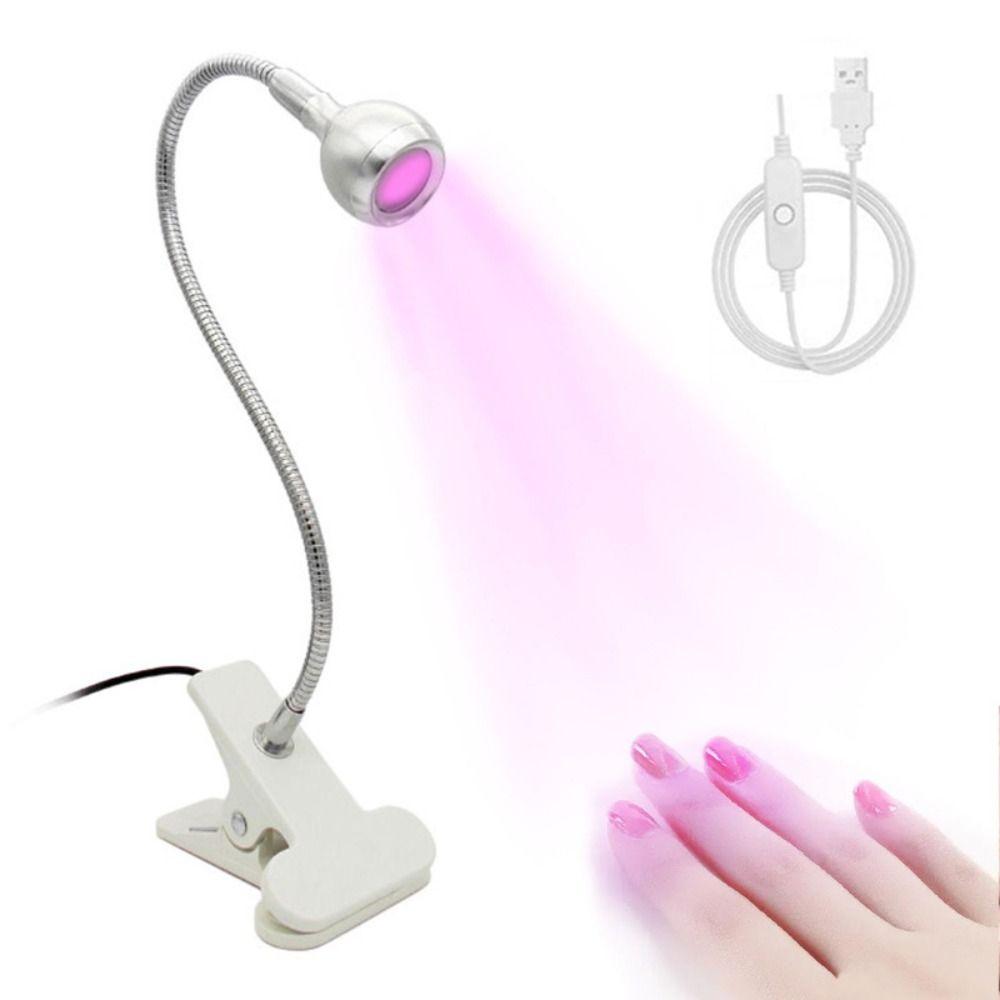 Gooseneck Nail Dryer Light USB LED Nail Lamp Nails Art Tools Clip-on Table Lamp  DIY Nail Gel
