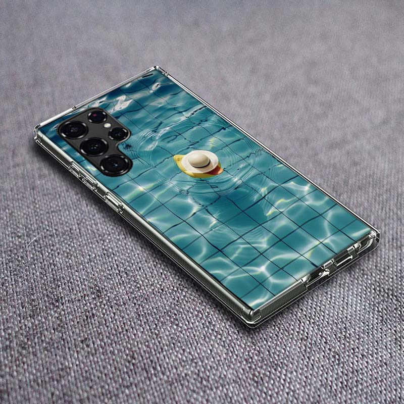 Rubber Ducks Floating in the Swimming Pool Phone Case For Samsung Galaxy S24 S23 S21 S20 FE S22 S26 Ultra S25 Edge S10 Plus Cove