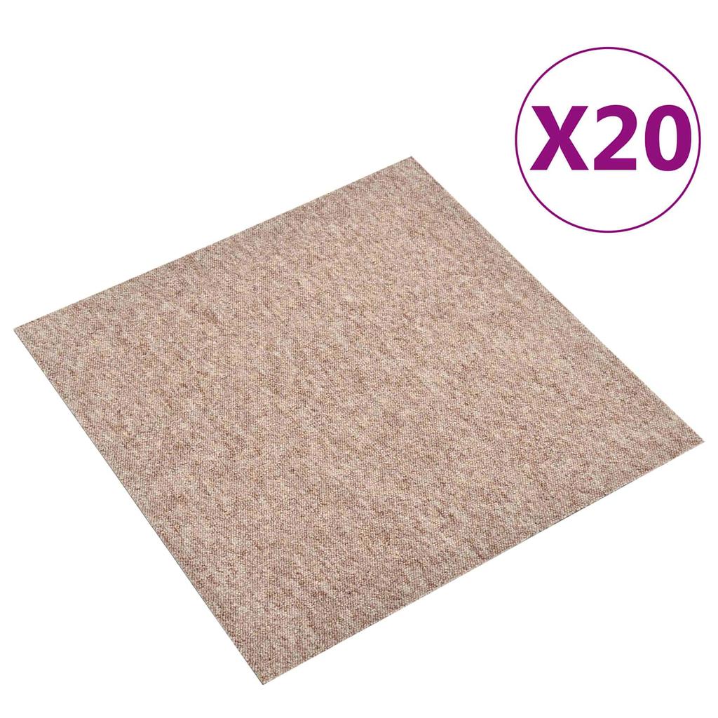 Carpet Tiles Set 20 Pcs Beige 50 X 50 Cm 100percent Polypropylene