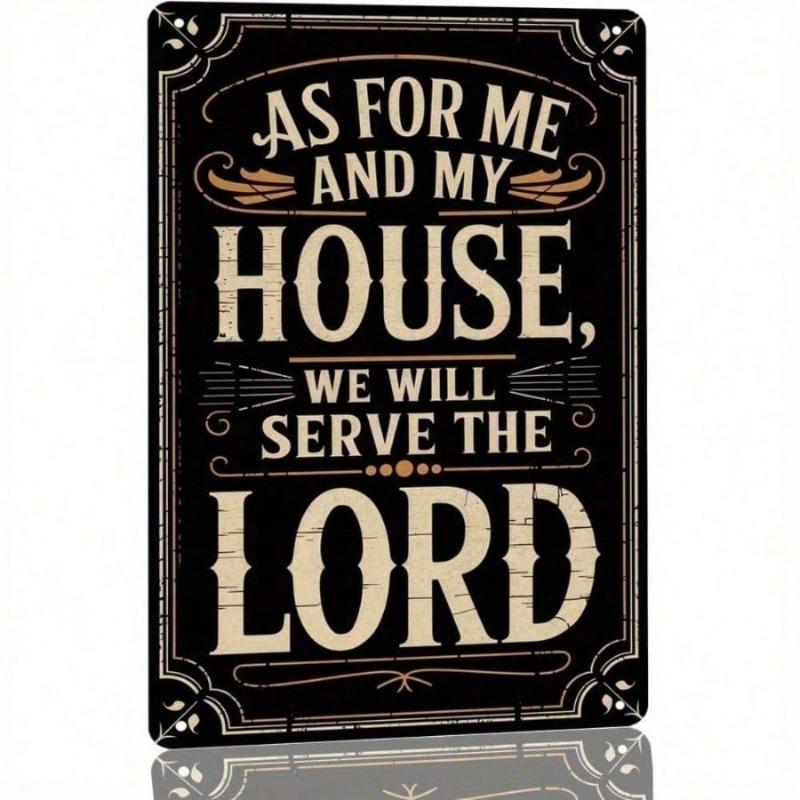 Faith Metal Cross Wall Sign 'As For Me And My House' Bible Quote Scripture Christian Home Decor Religious Farmhouse Rustic Inspi