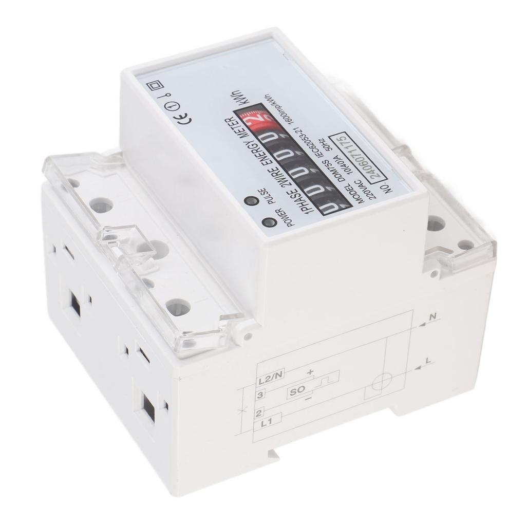 Single Phase 4P LED Din Rail Electricity Power Consumption Wattmeter Energy Mete DDM75S 10‑40A
