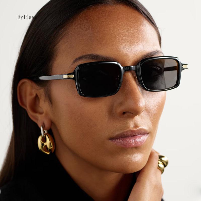 Small Rectangle Sunglasses Women'S Fashion Jelly Color Sun Glasses Summer Uv400