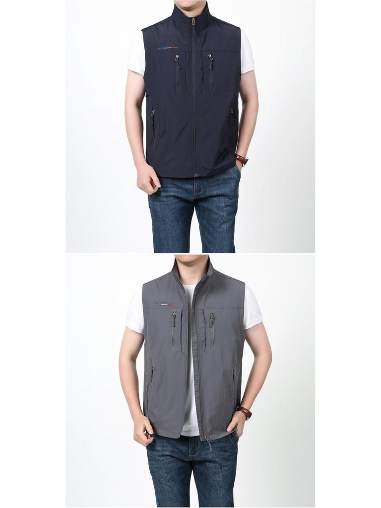 Men's Quick-Dry Multi-Pocket Outdoor Vest for Spring, Summer, and Autumn
