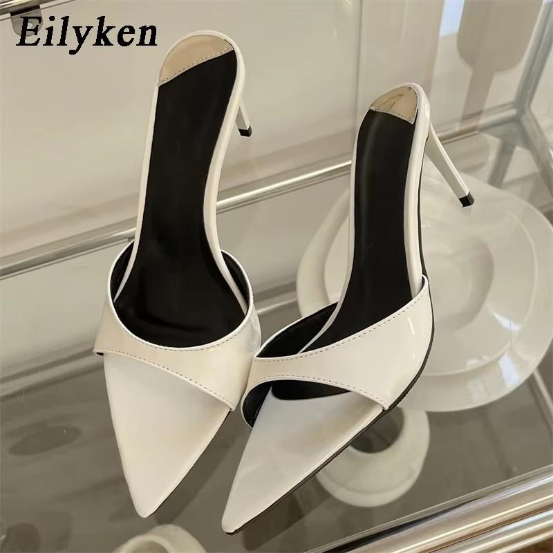 Eilyken Summer Sexy Thin Heels Slipper For Women Fashion Pointed Toe Slides Stripper Party Sandal Mule Shoes Zapatillas Mujer