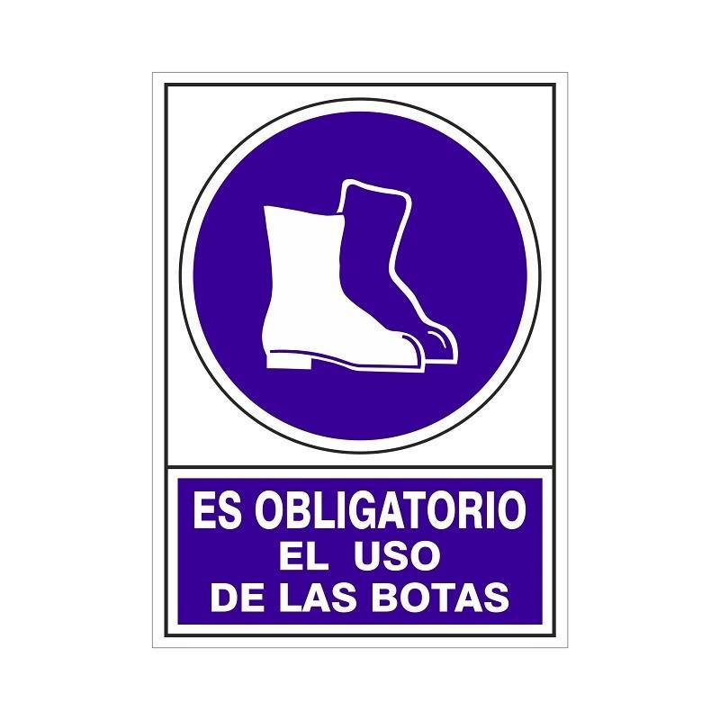DUVER - SEÑAL 602 PLAST.345x245 ''OBLI.USO BOTAS'' ES OBLIGATORIO EL USO DE LAS BOTAS