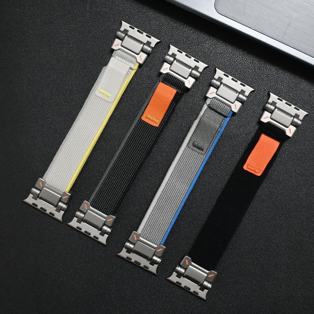 Cinturino Trail Loop per Apple Watch Ultra 3 49MM Cinturino 44mm 45 46mm Connettore Colore Titanio Braccialetto IWatch Serie 11 10 9 8 7 6 Se