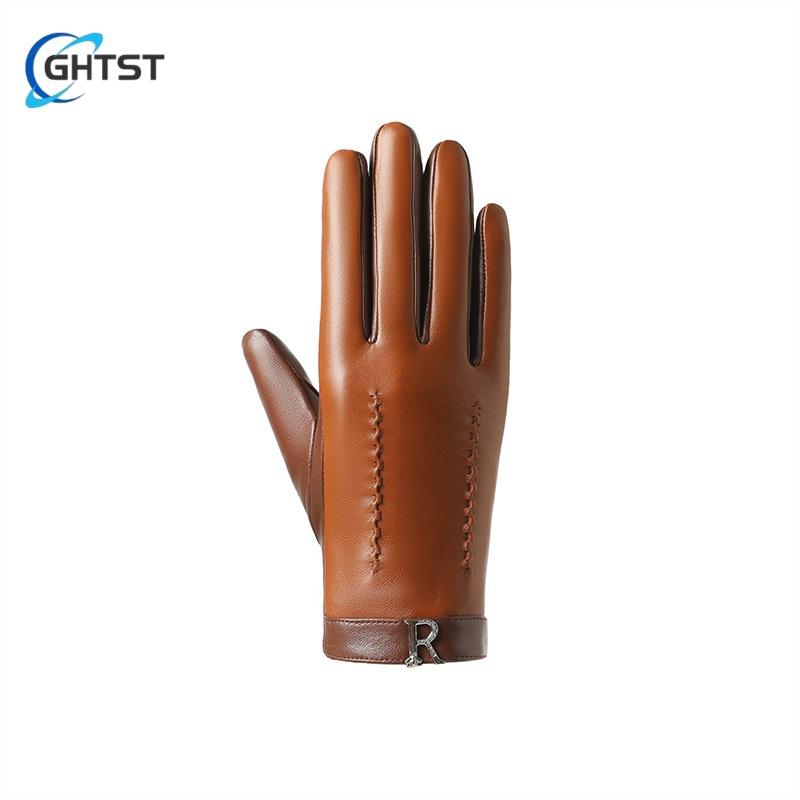 Popular High Quality Elegant Winter Women Genuine Lambskin Leather Gloves Autumn And Thermal Trendy Female Glove