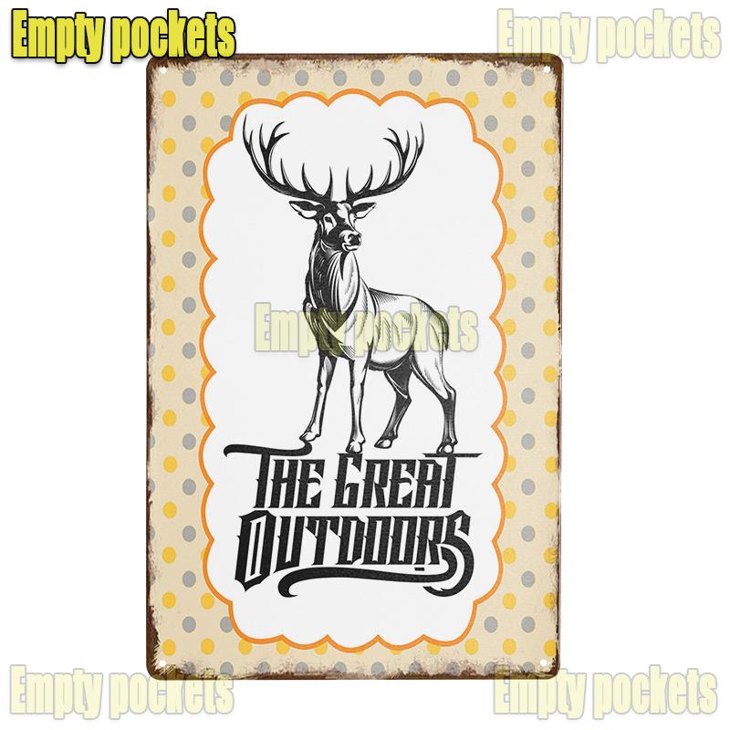 Vintage Metal Plate Kitchen Decoration Tin Sign Retro Decor Deer Garden Decoration Outdoor Forest Animal Posters On the Wall