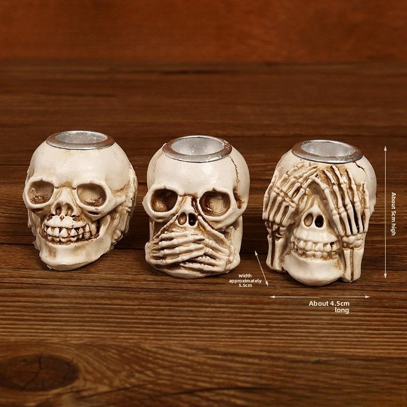 Skull Ornament Cross Halloween Skull Resin Ornament Skull Ghost Festival Tabletop Porch Ornament Decorative Gift Ornament