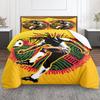 Artistic Bob Marley Football Art Yellow Bedding Set, Fashion Duvet Cover for Stylish Bedroom, Soft Cotton Feel Duvet Cover