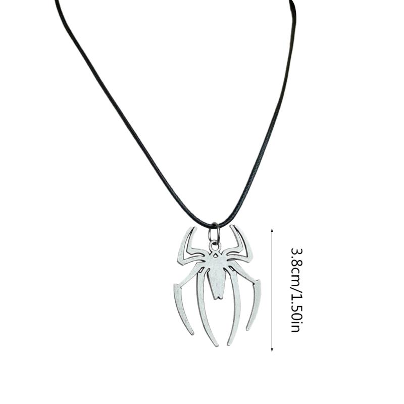 Men Spiders Necklace Edgy Neckchain Fashionable Pendant Neackwear PU Rope Charm Clavicle Chain Fashion Jewelry Gift