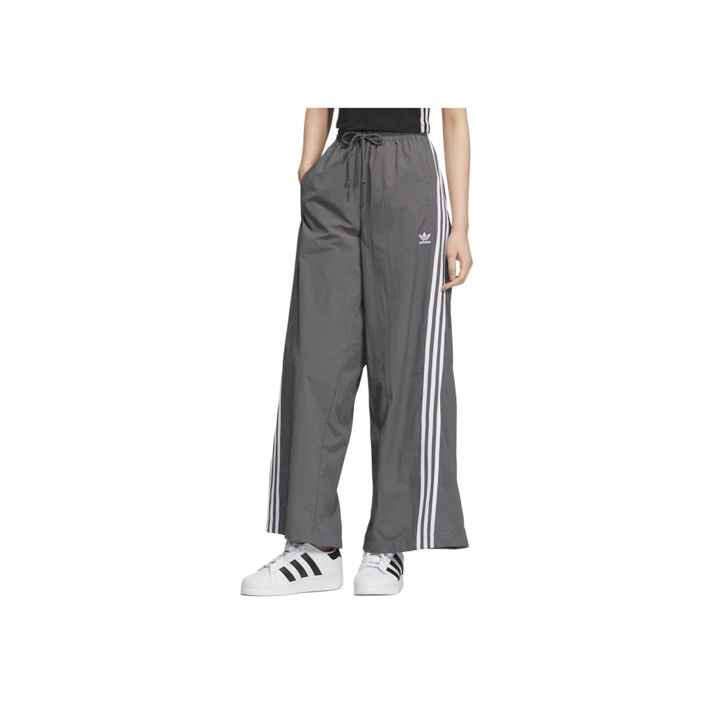 Adidas Originals Oversized Track Pants With Three-Stripe Color Block Women Bottoms Dark-Grey JJ3360
