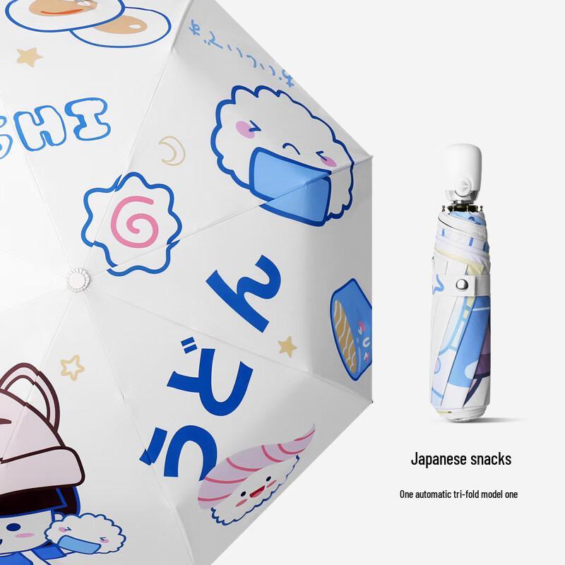 Nanqiao Automatic UV Protection Black-Coated Sun Umbrella 21-inch 8-Rib