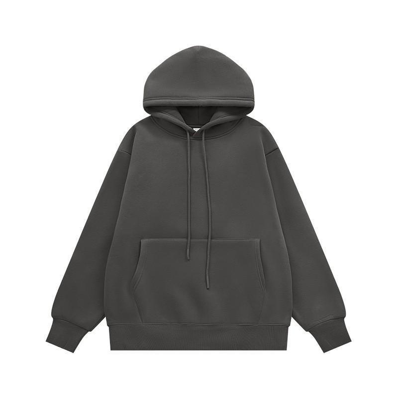 2025 Autumn and Winter New Solid Color Hooded Sweatshirt Loose Pullover Top